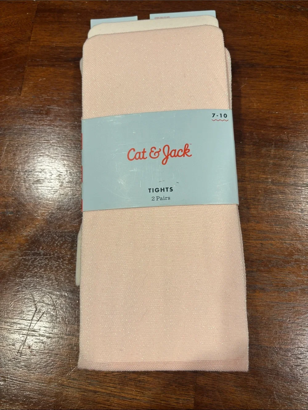 Cat & Jack Light Pink Shimmer Casual Tights - 2 Pack Size 7-10